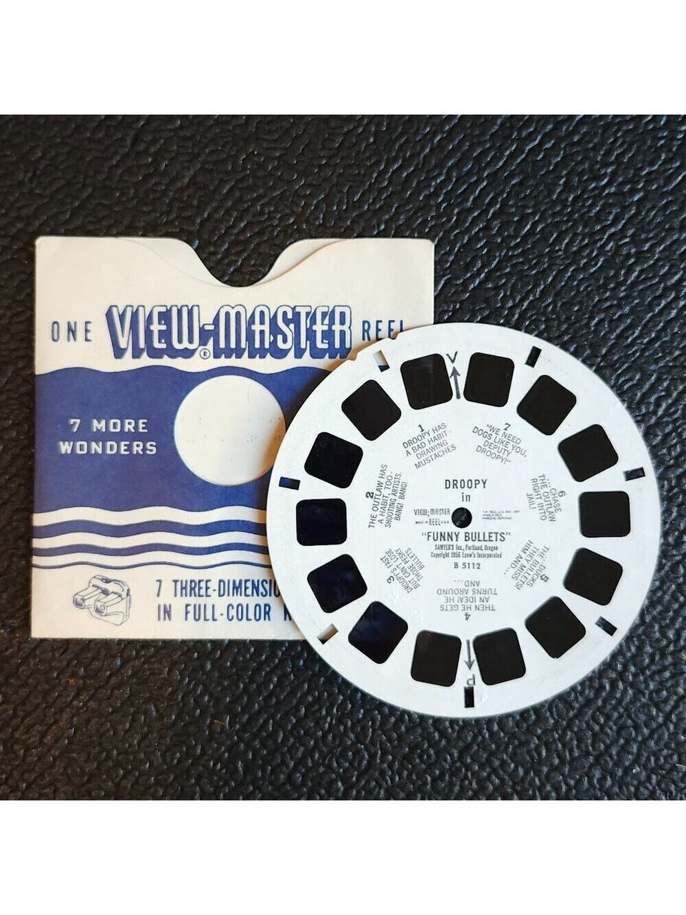 VINTAGE DROOPY Dog View Master Reel 1956 Droopy in "Funny Bullets"